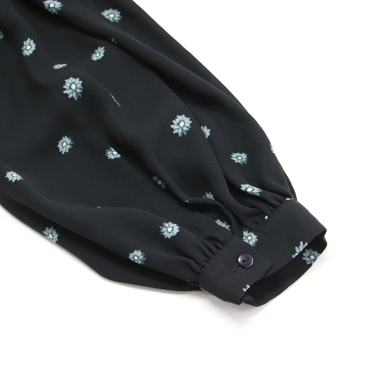 × Spick&Span 別注 20秋冬 フラワープリント ドレス / ワンピース 長袖 マキシ丈 クルーネック タック フレア