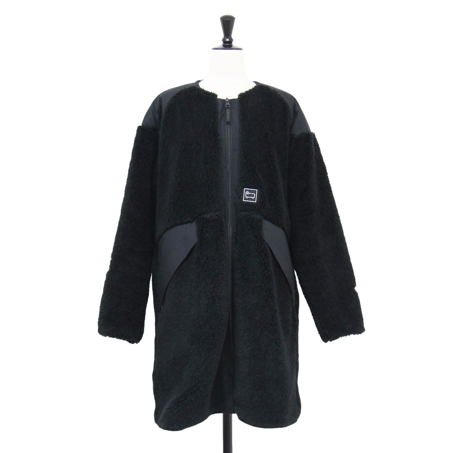 21秋冬 テラパイル ロング フリースジャケット / コート 長袖 ノーカラー オーバーサイズ ボア ウール