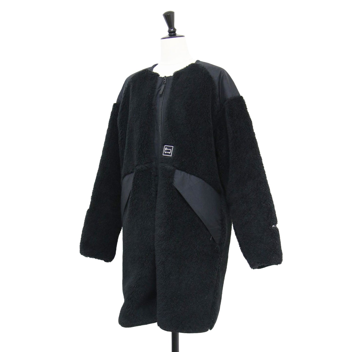 21秋冬 テラパイル ロング フリースジャケット / コート 長袖 ノーカラー オーバーサイズ ボア ウール