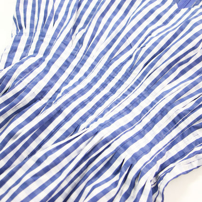 ギンガムチェック ラウンドフォーム ドレス / Gingham Check Round Form Dress ワンピース ロング 半袖 Vネック コットン