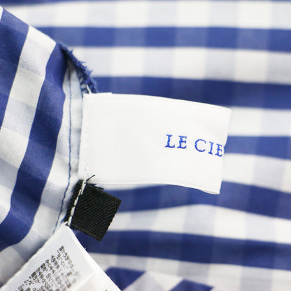 ギンガムチェック ラウンドフォーム ドレス / Gingham Check Round Form Dress ワンピース ロング 半袖 Vネック コットン