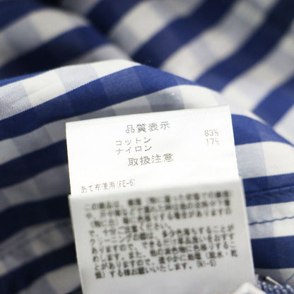ギンガムチェック ラウンドフォーム ドレス / Gingham Check Round Form Dress ワンピース ロング 半袖 Vネック コットン