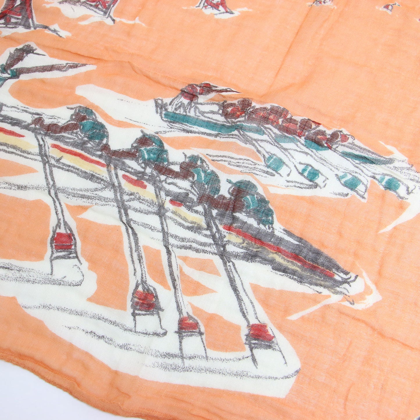 カヌー プリント ガーゼ スカーフ / バンダナ 正方形 ロゴ