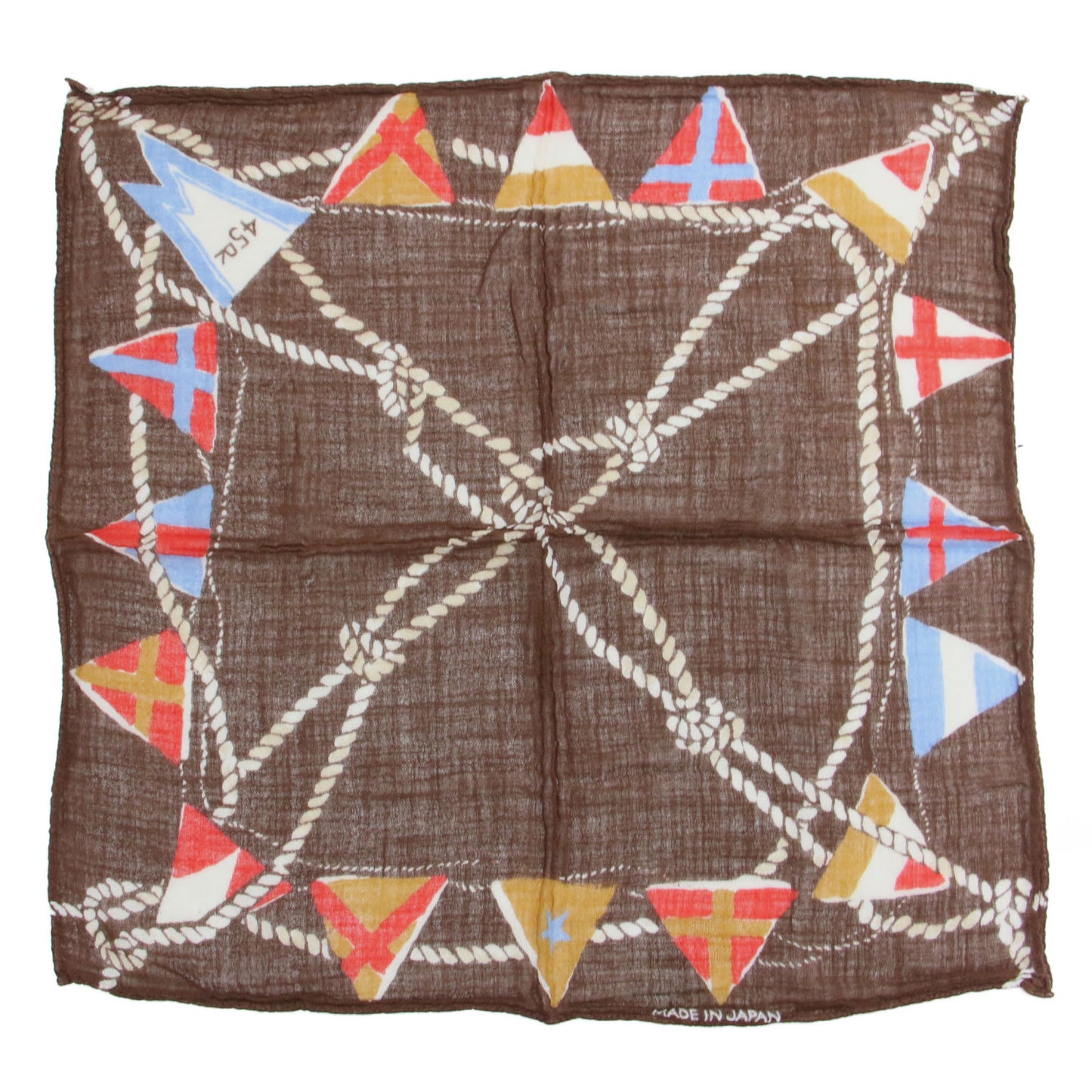 フラッグプリント ガーゼ スカーフ / バンダナ 正方形 ロゴ