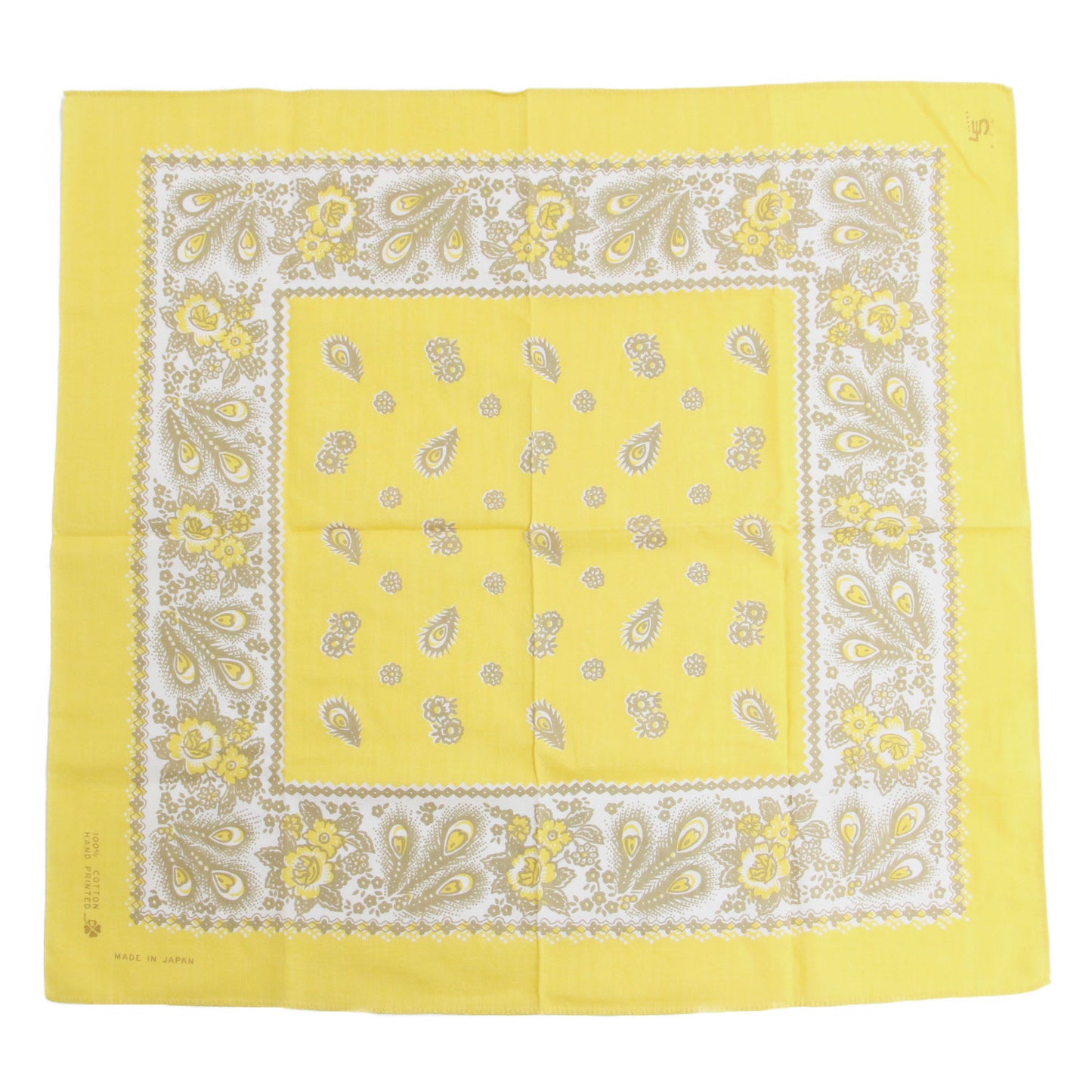 コットン ペイズリー バンダナ / スカーフ 正方形 ロゴ