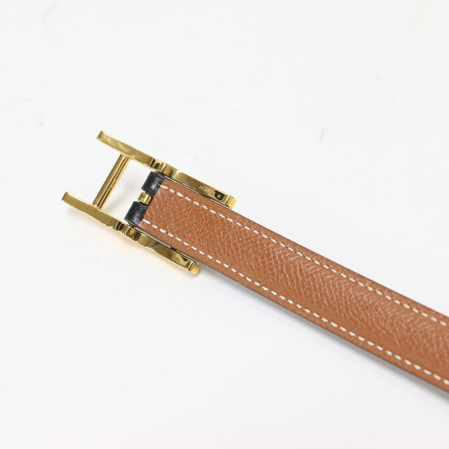 アピ レザーベルト / B刻印 ゴールド 金具 リバーシブル