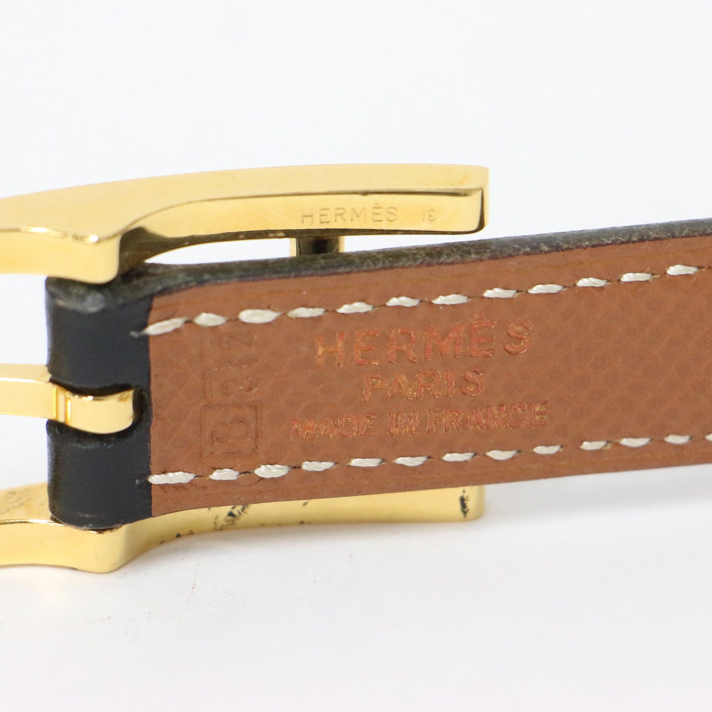 アピ レザーベルト / B刻印 ゴールド 金具 リバーシブル