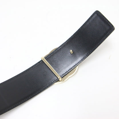 ダブルG バックル レザー ベルト / ブランドロゴ メタリック