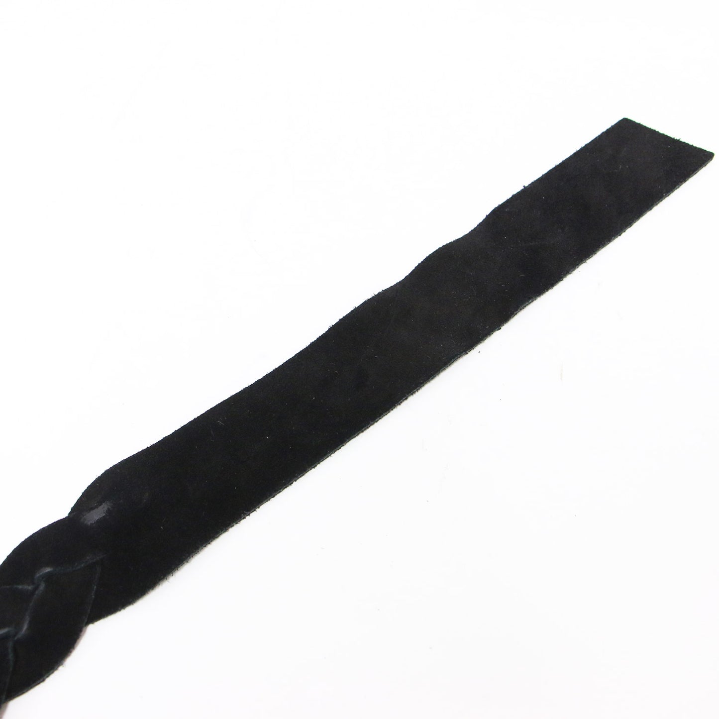 スエード 編み込み ベルト / ツイスト ブランドロゴ レザー