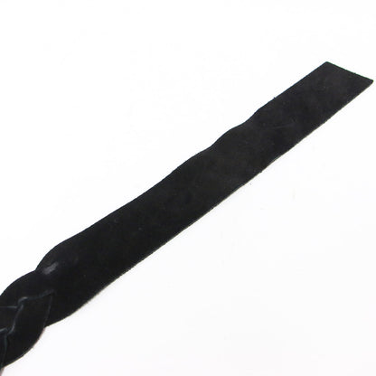 スエード 編み込み ベルト / ツイスト ブランドロゴ レザー