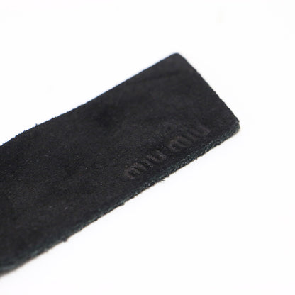 スエード 編み込み ベルト / ツイスト ブランドロゴ レザー