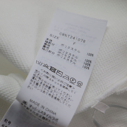 24春夏 布帛コンビペプラムニットプル / プルオーバー クルーネック 長袖 パフスリーブ オーガンジー ウォッシャブル