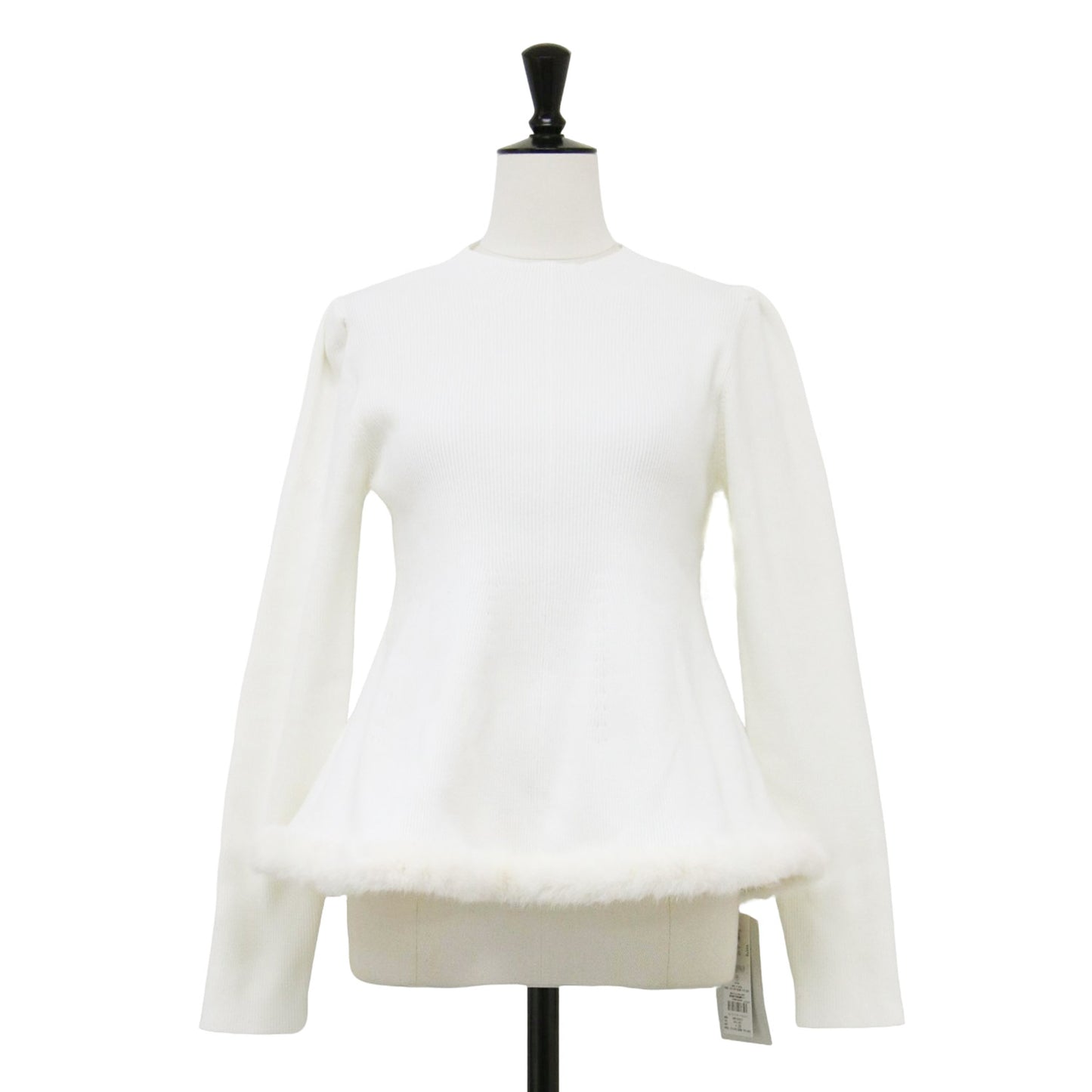 23秋冬 ファーヘム ペプラム ニットプルオーバー / 長袖 フレア Aライン ストレッチ