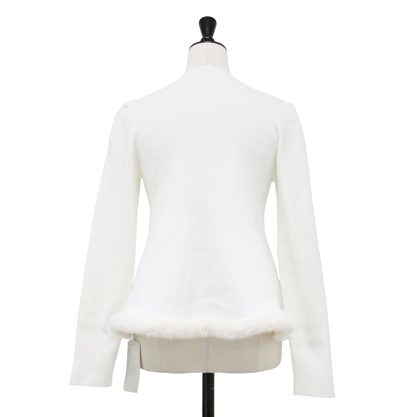 23秋冬 ファーヘム ペプラム ニットプルオーバー / 長袖 フレア Aライン ストレッチ