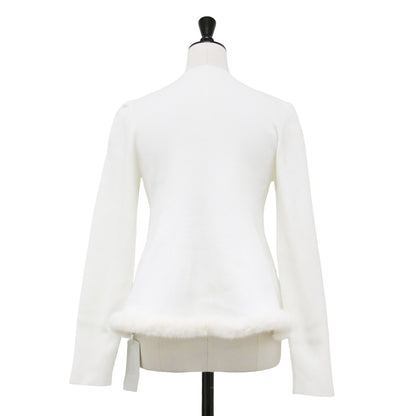 23秋冬 ファーヘム ペプラム ニットプルオーバー / 長袖 フレア Aライン ストレッチ