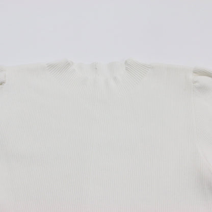 23秋冬 ファーヘム ペプラム ニットプルオーバー / 長袖 フレア Aライン ストレッチ