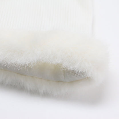 23秋冬 ファーヘム ペプラム ニットプルオーバー / 長袖 フレア Aライン ストレッチ