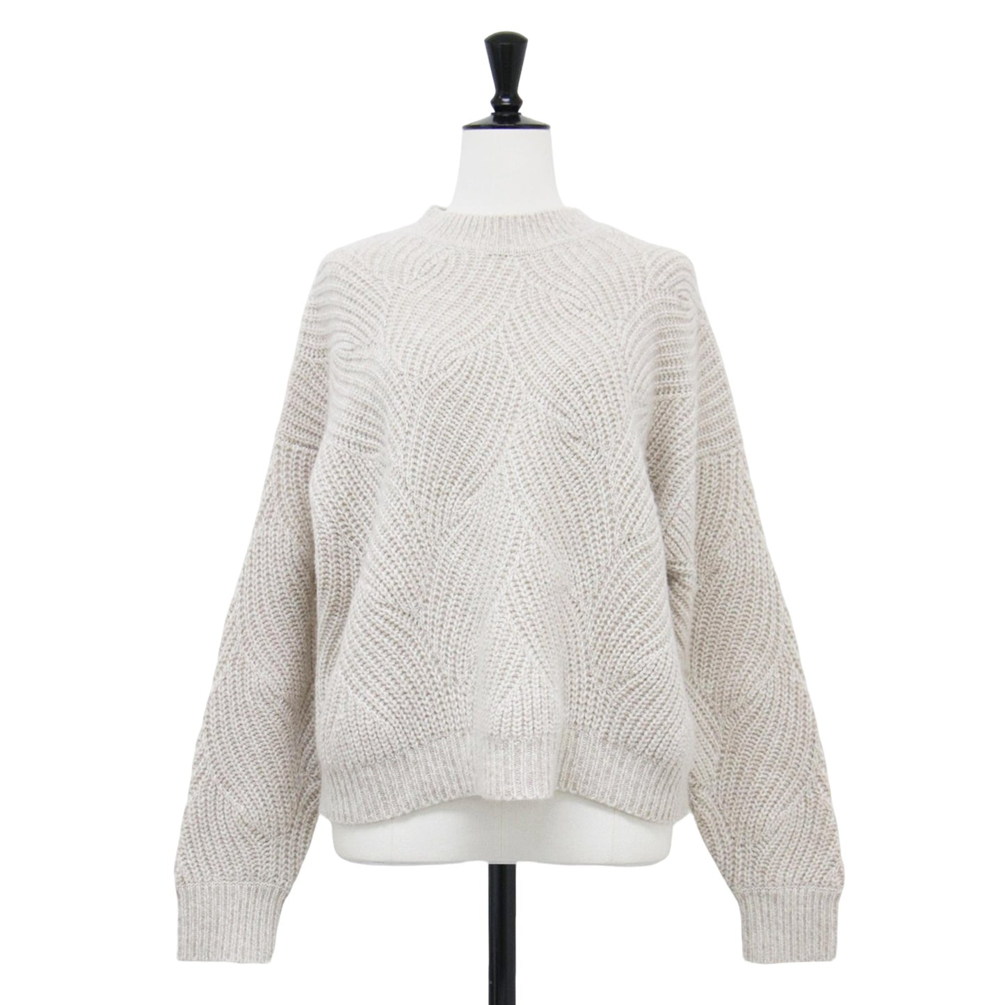 24秋冬 パラシュート ステッチニット / Cashmere Vega セーター 長袖 ショート丈 カシミヤ