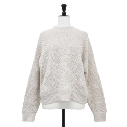 24秋冬 パラシュート ステッチニット / Cashmere Vega セーター 長袖 ショート丈 カシミヤ