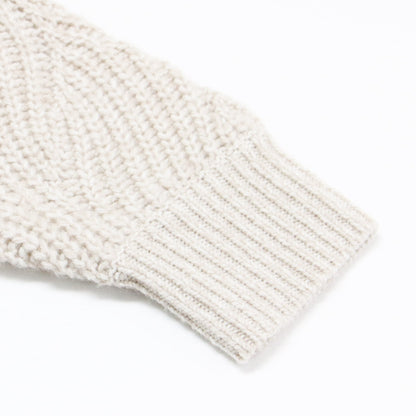 24秋冬 パラシュート ステッチニット / Cashmere Vega セーター 長袖 ショート丈 カシミヤ