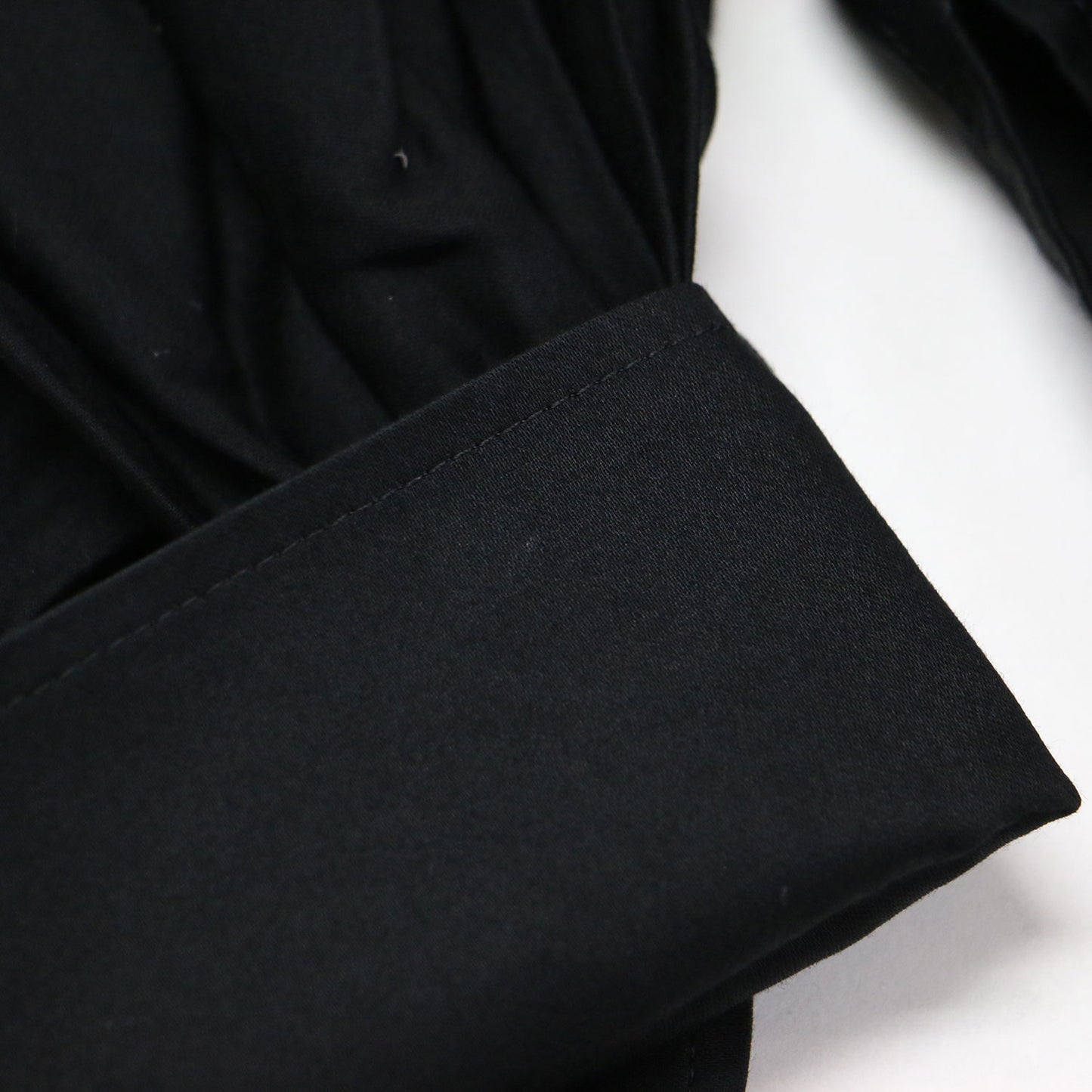 21秋冬 ビックカラー ワイド ブラウス / プルオーバー 長袖 タック ワイドスリーブ スリット コットン