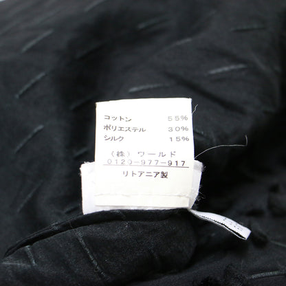 コットン シルク ジャガード フレア ミニドレス / ワンピース 5分袖 クルーネック パフスリーブ フレア
