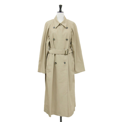 21春夏 ハイツイストツイル トレンチコート / ラグランスリーブ ダブルボタン ベルト付き ドレープ