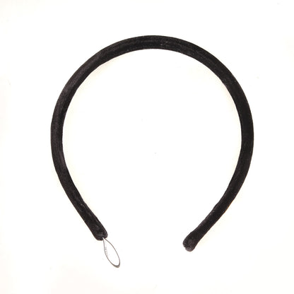 ヴェルベット リボン ヘッドバンド / カチューシャ ゴールドプレート ブランドロゴ