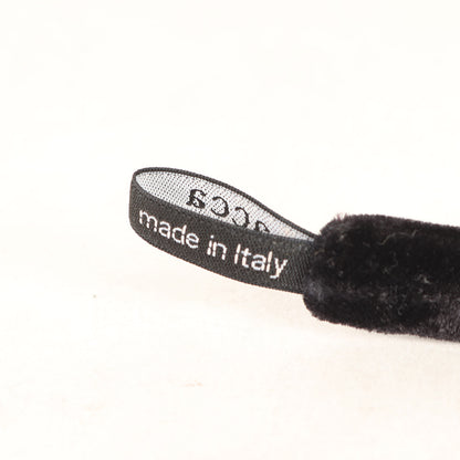 ヴェルベット リボン ヘッドバンド / カチューシャ ゴールドプレート ブランドロゴ