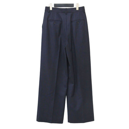 24秋冬 ダブルプリーツ パンツ / SLEEK FLANNEL / DBL PLEAT PANT N ワイド タック センタープレス ウール