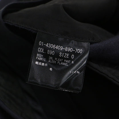 24秋冬 ダブルプリーツ パンツ / SLEEK FLANNEL / DBL PLEAT PANT N ワイド タック センタープレス ウール