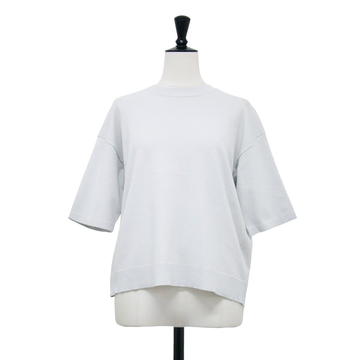 24秋冬 ADLER RAMIEL ニットTシャツ / プルオーバー 半袖 クルーネック クロップド丈 ボクシー ストレッチ