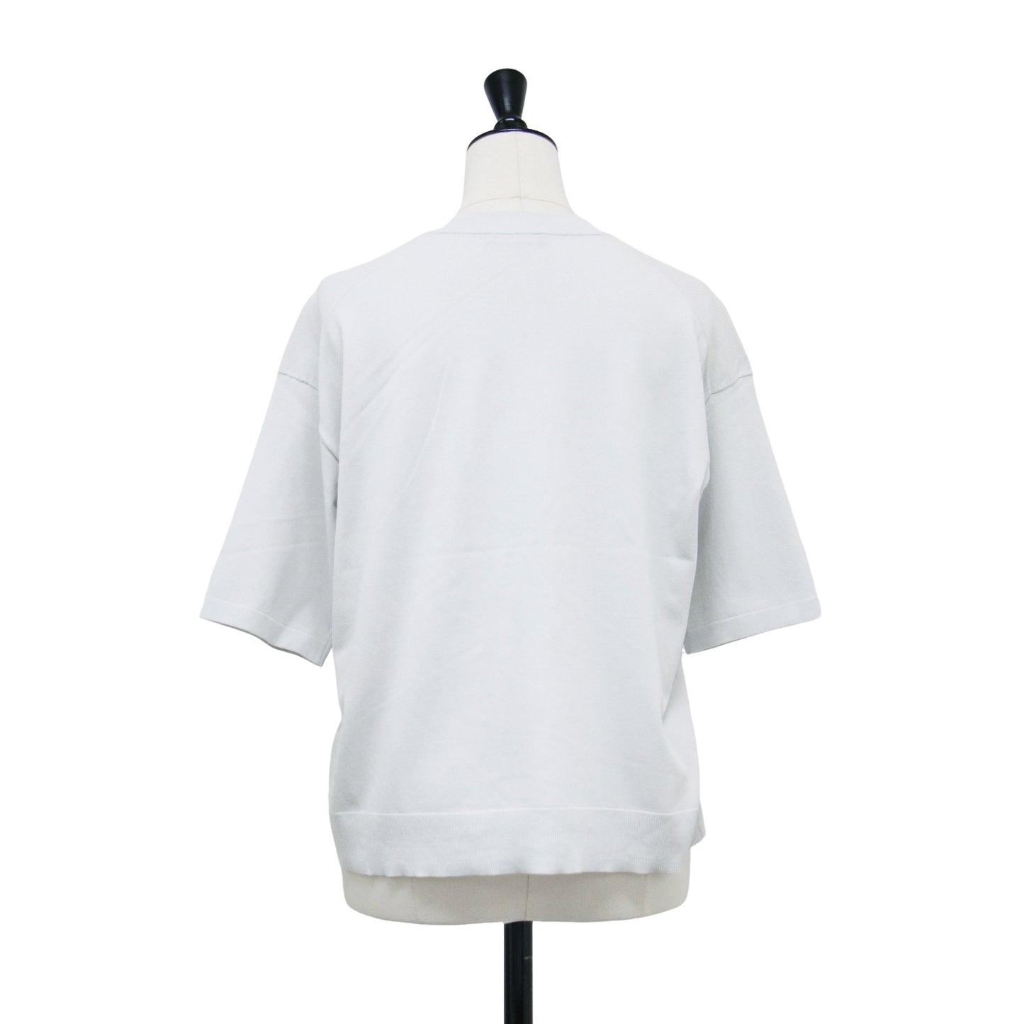 24秋冬 ADLER RAMIEL ニットTシャツ / プルオーバー 半袖 クルーネック クロップド丈 ボクシー ストレッチ