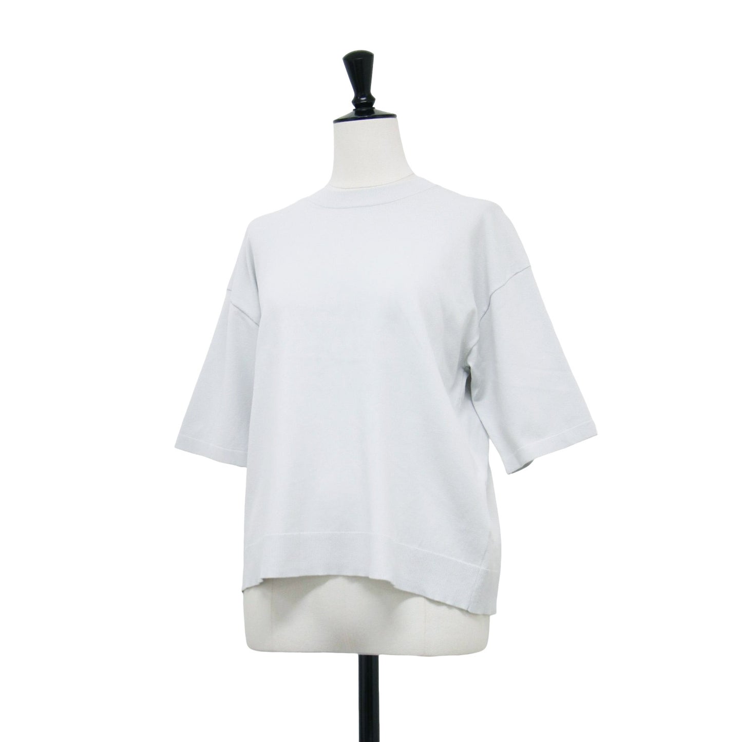 24秋冬 ADLER RAMIEL ニットTシャツ / プルオーバー 半袖 クルーネック クロップド丈 ボクシー ストレッチ