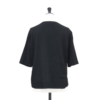 24秋冬 アドラー ラミエル ニットTシャツ / ADLER RAMIEL 半袖 クロップド丈 クルーネック ボクシー リブ