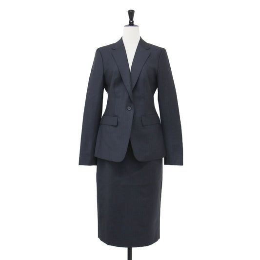 シャドーストライプ テーラードジャケット スカート / 1B タイト 長袖 膝丈 スリット オーダー スーツセット