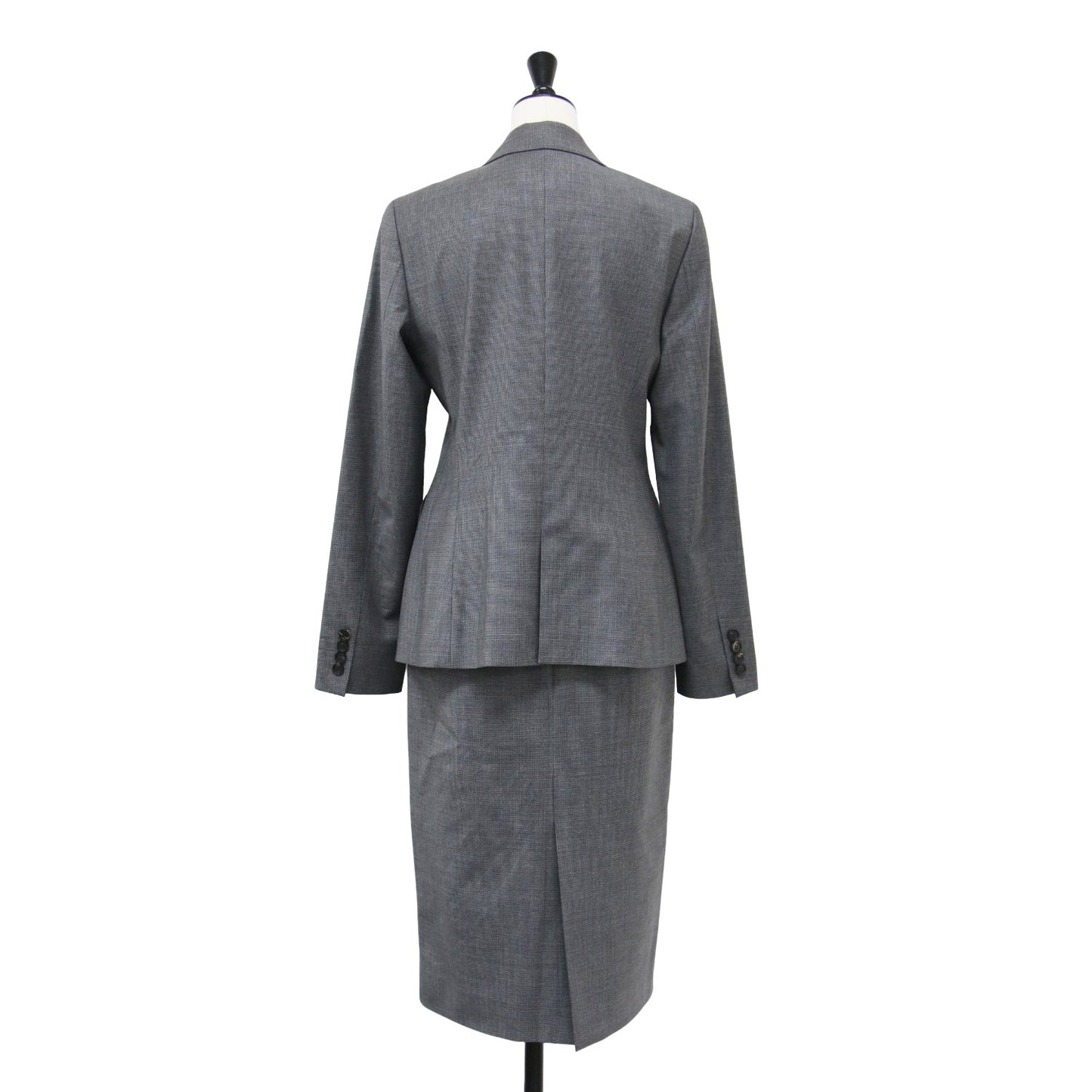 1B ジャケット スカート スーツセット / 長袖 テーラード コンパクト ストレッチ ミディ丈 スリット ウール