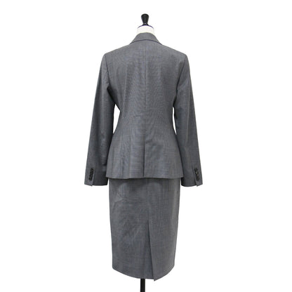 1B ジャケット スカート スーツセット / 長袖 テーラード コンパクト ストレッチ ミディ丈 スリット ウール