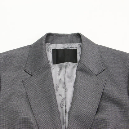 1B ジャケット スカート スーツセット / 長袖 テーラード コンパクト ストレッチ ミディ丈 スリット ウール