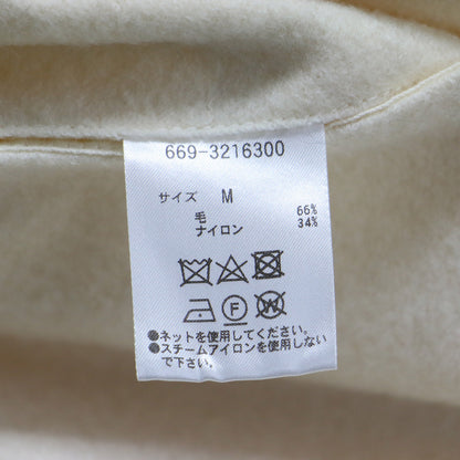 23秋冬 リングウール バックボリューム ミドルジャケット / コート 一枚仕立て ダブル ゴムギャザー ストレッチ ジャージー