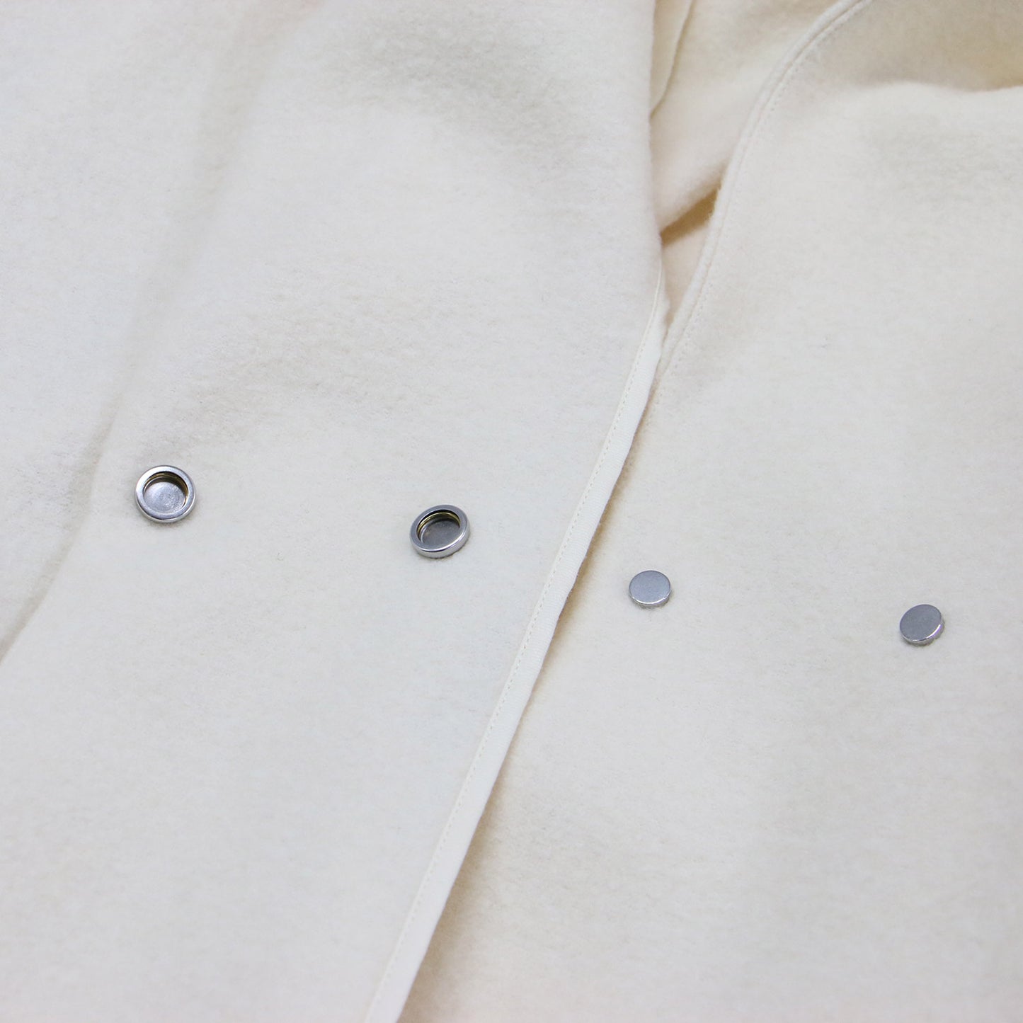 23秋冬 リングウール バックボリューム ミドルジャケット / コート 一枚仕立て ダブル ゴムギャザー ストレッチ ジャージー