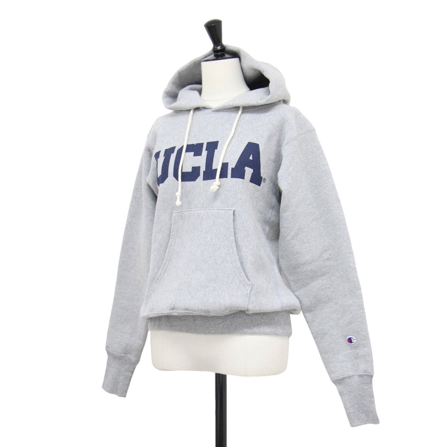 Champion チャンピオン UCLA パーカー グレー サイズ:S | 20秋冬 ロゴ プリント フーデッド スウェットパーカー | プルオーバー | 赤単タグ コットン 裏起毛 | トップス フーディー | コラボ【レディース】【中古】【K4632】 UCLA 20秋冬 ロゴ プリント フーデッド スウェットパーカー / プル