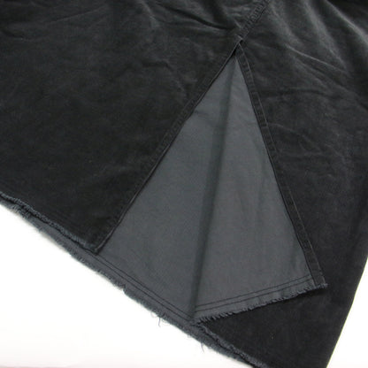 21春夏 コーデュロイ マキシスカート / フレア Aライン カットオフ 5ポケット スリット フリンジ ストレッチ コットン