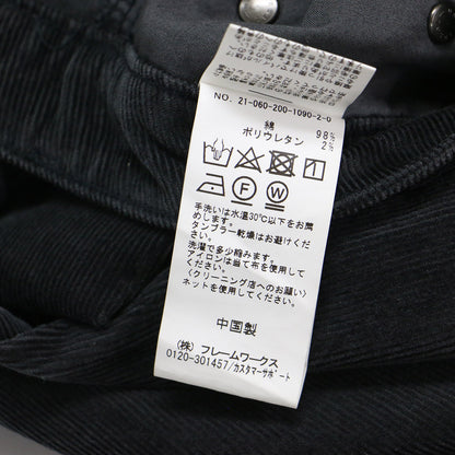 21春夏 コーデュロイ マキシスカート / フレア Aライン カットオフ 5ポケット スリット フリンジ ストレッチ コットン