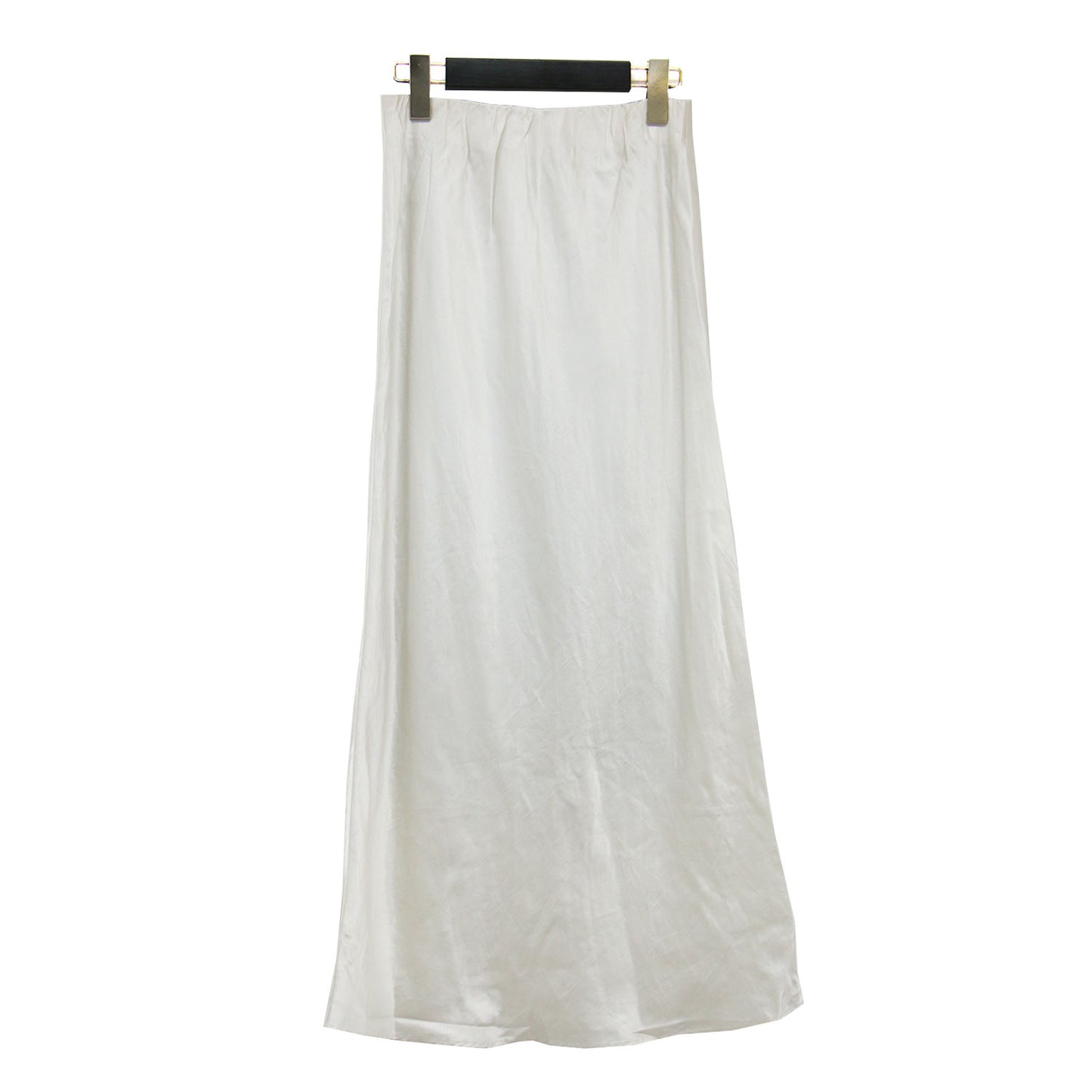 24秋冬 ナロー Aライン サテンスカート / タイトスカート ウエストゴム ロング丈 ストレート