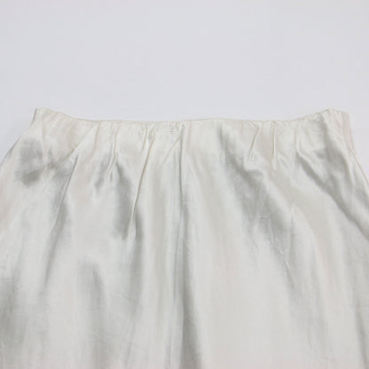 24秋冬 ナロー Aライン サテンスカート / タイトスカート ウエストゴム ロング丈 ストレート