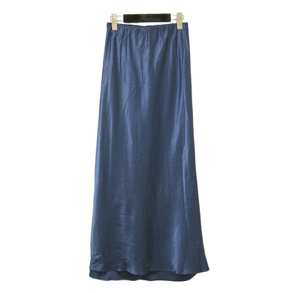 23秋冬 ナロー Aライン サテンスカート / フレアスカート ロング丈 ウエストゴム ストレート