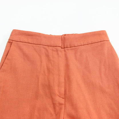 21秋冬 ストレッチ カルゼ セミワイド クロップドパンツ / スラックス センタープレス ウール