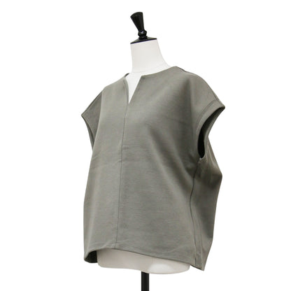 24秋冬 キーネック プルオーバー / keyneck pullover カットソー フレンチスリーブ 半袖 ダブルフェイス コットン