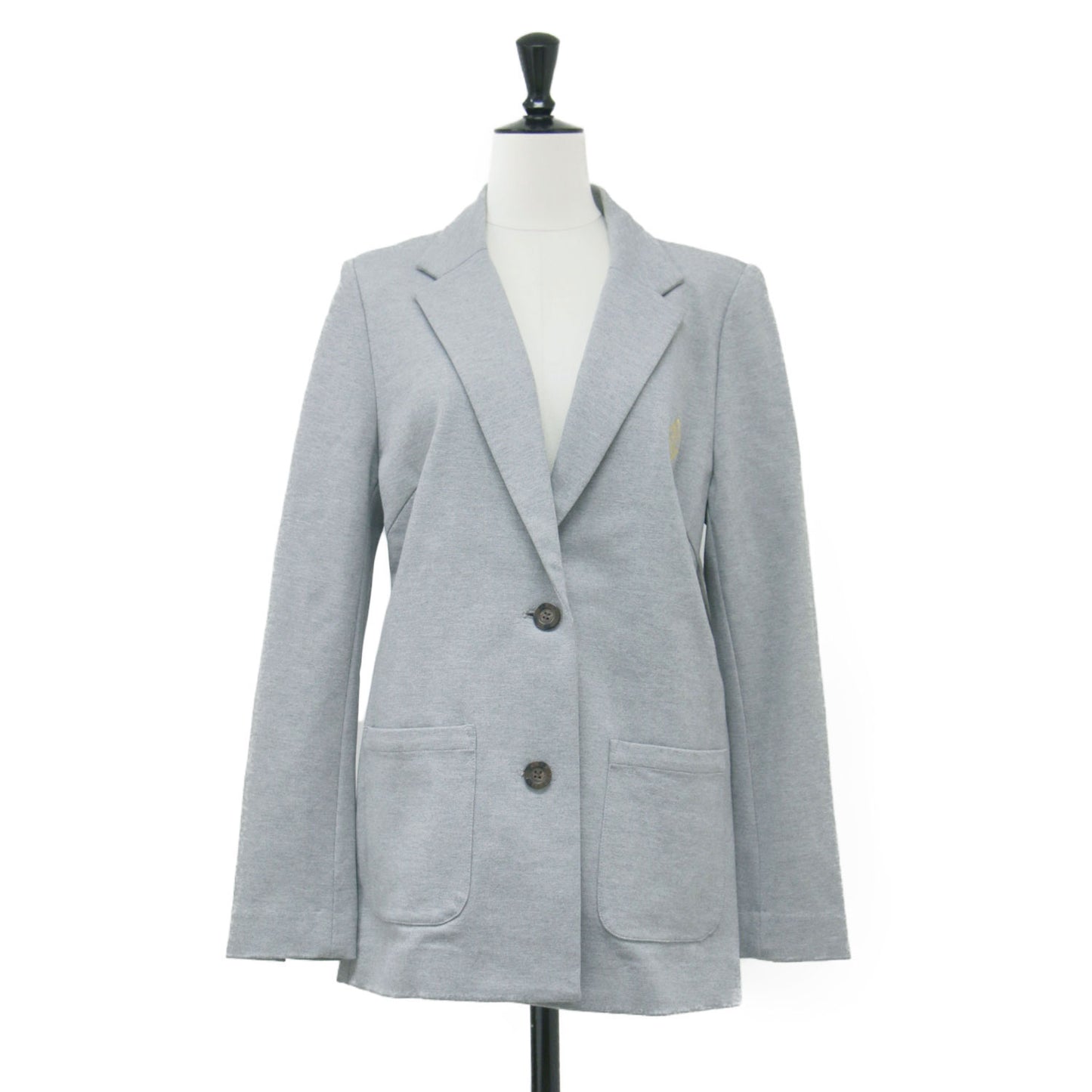 アンコンジャケット / イージージャケット 羽織り 長袖 ボタンダウン エンブレム 刺繍 ストレッチ ウォッシャブル